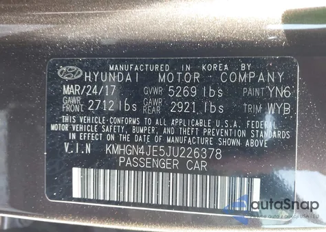 2018 Genesis G80 Premium/Ultimate z USA, uszkodzony, nr VIN KMHGN4JE5JU226378